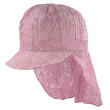 Ľahká dievčenská šiltovka so záclonkou ružová kvetina RDX - Veľ. 48