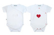 Bavlnené zavinovacie body krátky rukáv Srdce Baby Service - Biele srdce Veľ. 62