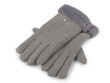 Dievčenské rukavice s kožušinou zateplené, dotykové - Šedá