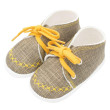 Dojčenské capáčky tenisky New Baby jeans mustard - Veľ. 3-6 m