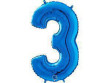Fóliový balónik modrá 66 cm číslica - 3