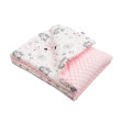 Detská deka z Minky s výplňou New Baby 80x102 cm - Medvedíky ružová