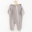 Dojčenský mušelínový overal s kapucňou New Baby Comfort clothes sivá - Veľ. 62