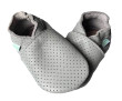 Kožené capáčky Barefoot Veľ. XL (18-24 mes.) Hopi Hop - Dierované svetlo šedé