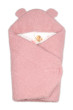 Baránková zavinovačka s kapucňou bavlna/baránok Teddy - Baletka púdrovo ružová