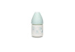 Sklenená fľaša pomalý prietok Suavinex 120 ml - Zelená