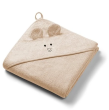 Detská osuška s kapucňou babyono 100x100 cm Králik - Hnedá