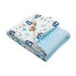 Detská deka z Minky s výplňou New Baby 80x102 cm - Medvedíky modrá