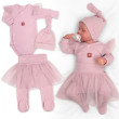Rebrovaná rastúca súprava 3D Lux, Sweet Angel - púdrovo ružová Baby Nellys - Veľ. 56/62