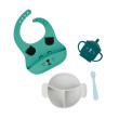 Silikónová jedálenská súprava LEARN´ISY Kit - Dog