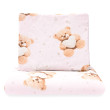 Obojstranný Set z Velvet do kočíka New Baby - Love Teddy Bear pink