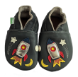 Kožené capáčky Barefoot Veľ. XXL (2-3 roky) Hopi Hop - Raketa na šedej