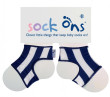 Sock ons ​​- držiak ponožiek - Navy stripes 0-6m