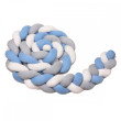 Pletený mantinel T-tomi 180 cm - White + Grey + Blue