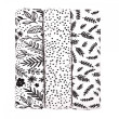 TETRA plienky TOP KVALITA, s potlačou, 70x70 cm - Black flowers