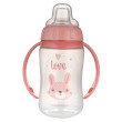Hrnček tréningový Cute Animals so silikónovým náustkom 320 ml Canpol babies - Zajac