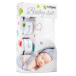 Baby set - bambusová osuška + kočíkový kolíček - White