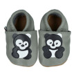 Kožené capáčky barefoot 6-12 m Afelo - PANDA na šedej