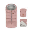 Zimný set fusak Jibot 3v1 + rukavice na kočík Jasie Petite & Mars - Dusty Pink