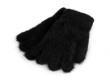 Detské pletené rukavice chlpaté - Čierna