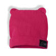 Zimná rebrovaná čiapka s uškami Color HOT pink Esito ružová - Veľ. 32