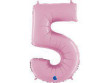 Fóliový balónik pastel ružová 66 cm číslica - 5