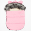 Luxusný zimný fusak s kapucňou s uškami New Baby Alex Wool - Pink