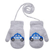 Zimné palcové zapletené rukavičky so šnúrkou polícia 2 - 3 roky - Sv. šedé