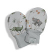 Detské bavlnené rukavice Safari animals strieborné Esito - Veľ. 56