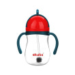 Kúzelná fľaša so slamkou a závažím Akuku 280 ml - Červená
