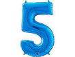 Fóliový balónik modrá 66 cm číslica - 5