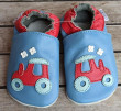 Kožené capáčky 6-12 m (20) 12,5 cm Capiki - Traktúrik modrý