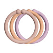 Silikónové krúžky Loops 12 ks Bibs - Blush-peach-dusky-lilac