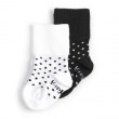 Detské ponožky Stay-on-Socks Veľ. 0 - 6 m 2 páry KipKep - Black&White Dots