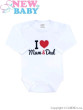 Body s potlačou New Baby I love Mum and Dad - veľ. 50