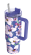 Nerezový termohrnček so slamkou Stream Quokka 950 ml - Flower Dusk