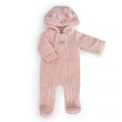 Zimná dievčenská dojčenská kombinéza, kapucňa s ušami Pidilidi Pink - Veľ. 80/86