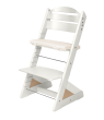 Detská rastúca stolička Jitro Plus biela - Prírodný klin + ľanový