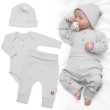 Rebrovaná rastúca súprava 3D Baby Boy Šedá - Veľ. 56/62