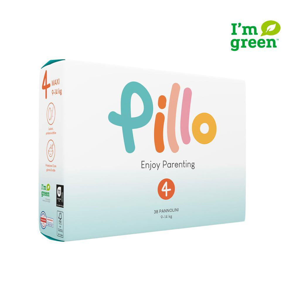 PILLO Jednorazové plienky Premium veľ. 4 Maxi (9-12 kg) 38 ks