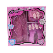 Ružový set pre princeznú - sukienka, papučky, kabelka