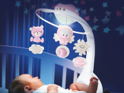 Hudobný kolotoč s projekciou 3v1 Infantino Dusty Pink