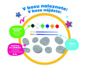 Maľovanie na kamene/štrk s farbami a štetcami Created