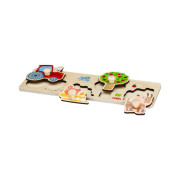 Drevené vkladacie puzzle s úchytom Farma Haba