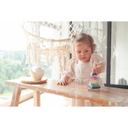 Farebná pyramída so sliepočkou - drevená skladačka 8 dielov Cubika