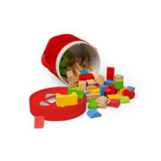 Prvé drevené kocky a vkladačka v bubienku Bigjigs Toys