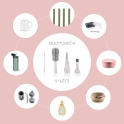 Silikónová kefa na detskú fľašu 3 v 1 Light Grey Zopa