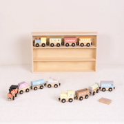 Drevené vláčiky Set 12 ks Pastel