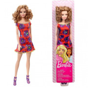 Barbie Trendy Červené šaty s kvetinovým vzorom