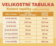 Kožené capáčky 0-6 m (18-19) 11 cm Afelo MACKO malinový